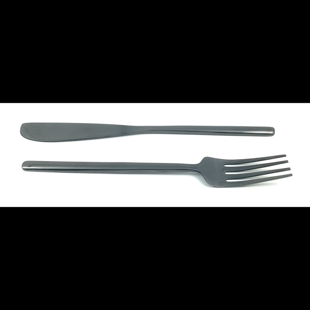 Stainless steel Black fork and knife set of 8